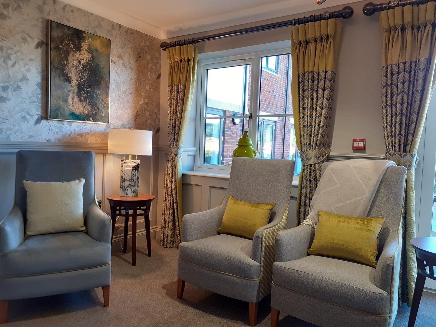 Pillows and throw cushions on sofas