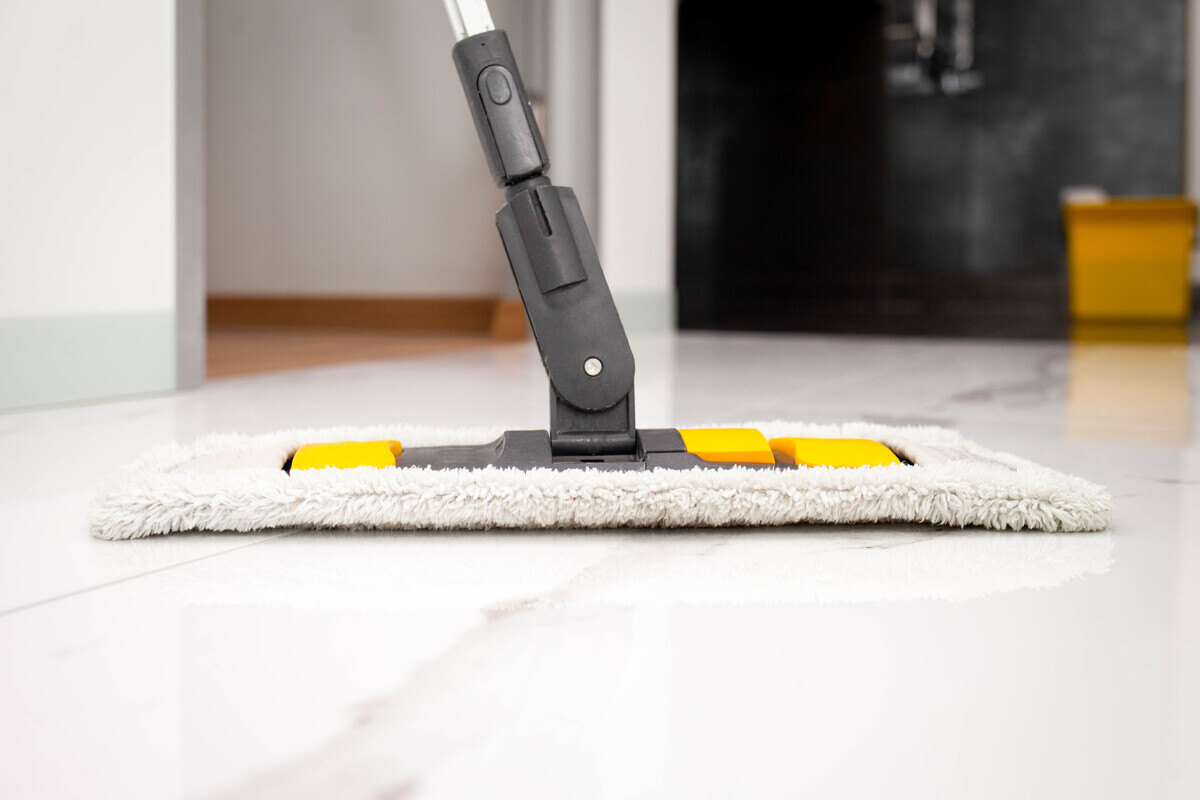 Mop on marble flooring