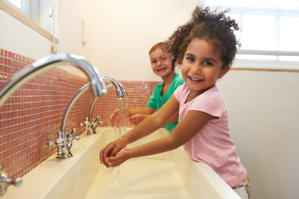 washing hands